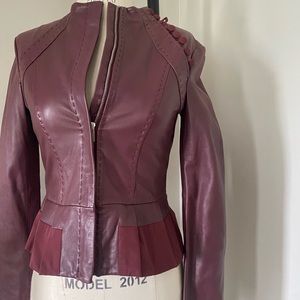 BCBG Faux Leather coat- MISSING 1 BUTTON